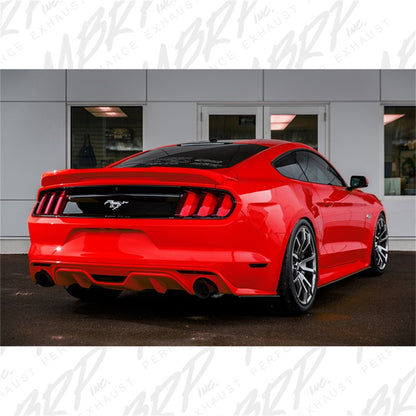 MBRP 15-17 Ford Mustang GT 5.0 3in Cat Back Dual Split Rear Race Version 4.5in Tips - Black Coated - Graveyard Performance