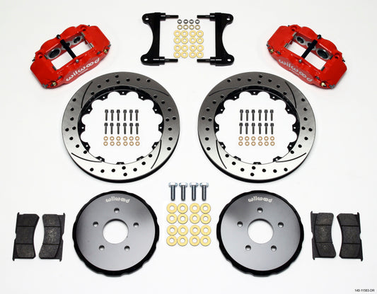 Wilwood Narrow Superlite 6R Front Hat Kit 13.06in Drill Red Nissan 370Z/Fiti G37 - Graveyard Performance