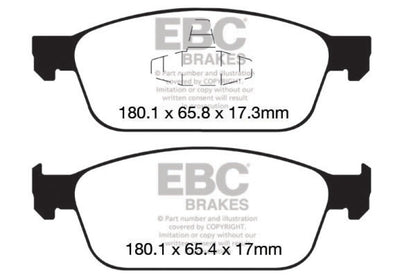 EBC 12+ Ford Focus 2.0 Turbo ST Greenstuff Front Brake Pads - Graveyard Performance