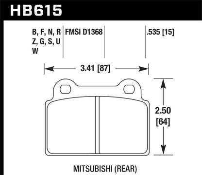 Hawk EVO X HP+ Street Rear Brake Pads - Graveyard Performance
