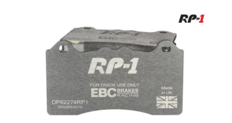 EBC Racing 2019+ BMW Z4 G29 / 2020+ Toyota GR Supra (w/13in Rear Rotors) RP-1 Race Rear Brake Pads - Graveyard Performance