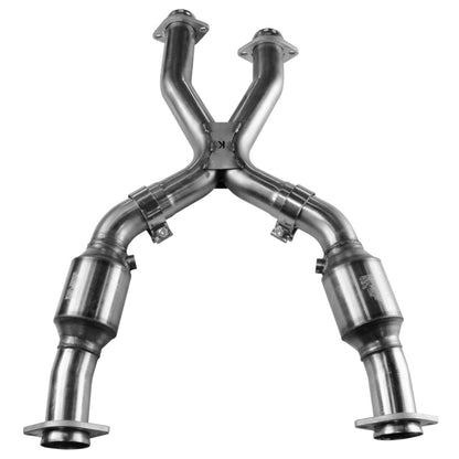 Kooks 99-04 Ford Mustang GT / Cobra 2 1/2in In x 2 1/2in OEM Out Cat SS X Pipe Kooks HDR Req - Graveyard Performance