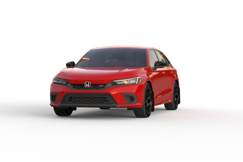 Rally Armor 22-26 Honda Civic/Civic Si/Sport Black UR Mud Flap w/White Logo - Graveyard Performance