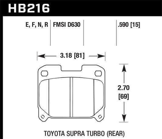 Hawk 93-98 Toyota Supra TT HPS Street Rear Brake Pads - Graveyard Performance