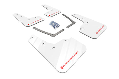 Rally Armor 16-21 Honda Civic Si White UR Mud Flap w/Red Logo - Graveyard Performance