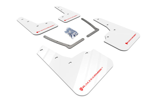 Rally Armor 16-21 Honda Civic Si White UR Mud Flap w/Red Logo - Graveyard Performance
