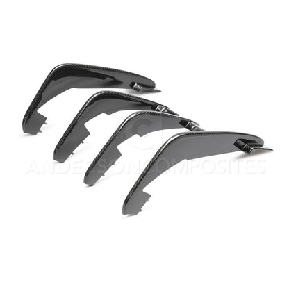 Anderson Composites 20-21 Chevrolet Corvette C8 Stingray Carbon Fiber Rear Diffuser Fins (Set of 4) - Graveyard Performance