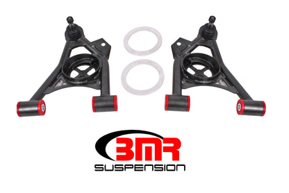 BMR 79-93 Mustang Fox Lower Control A-Arm Front w/ Spring Pocket/Tall Ball Joint - Black Hammertone - Graveyard Performance