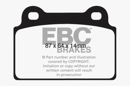 EBC 08-16 Mitsubishi Lancer Evo 10 2.0 Turbo (1 piece rotor) Bluestuff Rear Brake Pads - Graveyard Performance