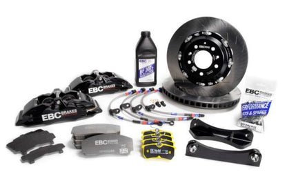 EBC Racing 12-17 Ford Fiesta ST (Mk7) Black Apollo-4 Calipers 330mm Rotors Front Big Brake Kit - Graveyard Performance