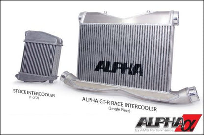 AMS Performance 2009+ Nissan R35 GTR Alpha Race Front Mount Intercooler Kit w/Logo - Graveyard Performance