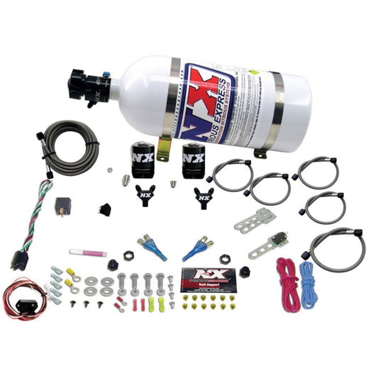 Nitrous Express 03-18 Nissan 350Z/370Z Dual Nozzle (35-150HP) w/10lb Bottle - Graveyard Performance