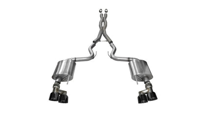 Corsa 2015-2017 Ford Mustang GT 5.0 3in Cat Back Exhaust Black Quad Tips (Sport) - Graveyard Performance