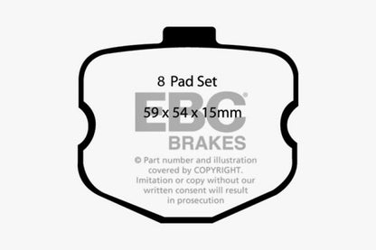 EBC 06-08 Chevrolet Corvette (C6) 7.0 (Z06) Redstuff Rear Brake Pads - Graveyard Performance