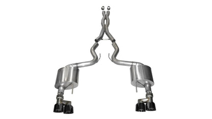 Corsa 2015-2017 Ford Mustang GT 5.0 3in Cat Back Exhaust Black Quad Tips (Xtreme) - Graveyard Performance