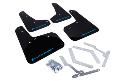 Rally Armor 12-19 Ford Focus ST / 16-19 RS Black UR Mud Flap w/Nitrous Blue Logo - Graveyard Performance