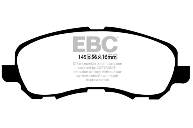 EBC 11-14 Chrysler 200 2.4 Yellowstuff Front Brake Pads - Graveyard Performance