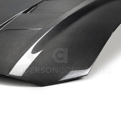 Anderson Composites 2018 Ford Mustang GT Type-SA Style Heat Extractor Double Sided Carbon Fiber Hood - Graveyard Performance