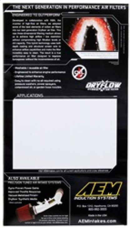 AEM Nissan 11in O/S L x 6.688in O/S W x 1.438in H DryFlow Air Filter - Graveyard Performance