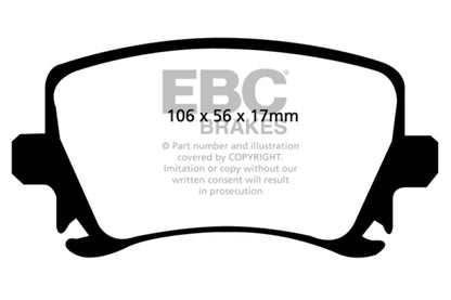 EBC 06-13 Audi A3 2.0 Turbo (Girling rear caliper) Ultimax2 Rear Brake Pads - Graveyard Performance