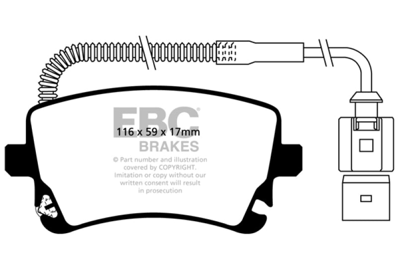 EBC 09-11 Audi A6 Quattro 3.0 Supercharged Yellowstuff Rear Brake Pads - Graveyard Performance