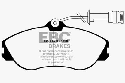 EBC 91-92 Audi 100 Quattro 2.3 (Girling) Redstuff Front Brake Pads - Graveyard Performance