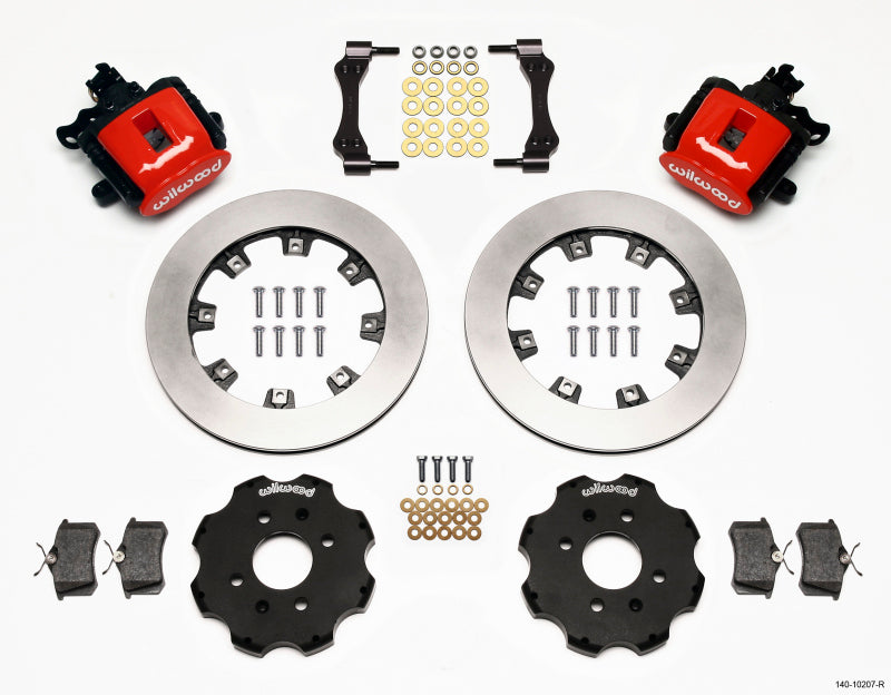 Wilwood Combination Parking Brake Rear Kit 12.19in Red Civic / Integra Disc 2.39 Hub Offset - Graveyard Performance