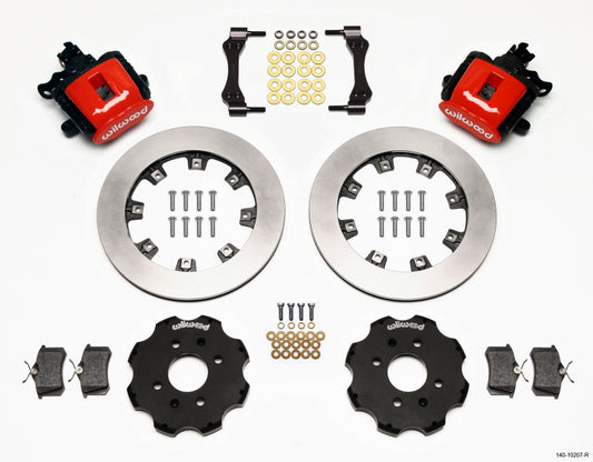 Wilwood Combination Parking Brake Rear Kit 12.19in Red Civic / Integra Disc 2.39 Hub Offset - Graveyard Performance