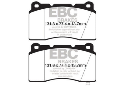 EBC 09+ Hyundai Genesis Coupe 2.0 Turbo (Brembo) Redstuff Front Brake Pads - Graveyard Performance