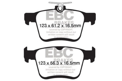 EBC 2014+ Audi A3 1.8 Turbo (w/Electronic Parking Brake) Ultimax2 Rear Brake Pads - Graveyard Performance