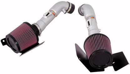 K&N 07-08 350z Dual Silver Typhoon Short Ram Intake - Graveyard Performance