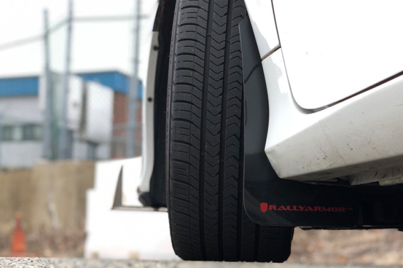 Rally Armor 16-21 Honda Civic Si White UR Mud Flap w/Red Logo - Graveyard Performance
