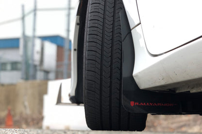 Rally Armor 16-21 Honda Civic Si White UR Mud Flap w/Red Logo - Graveyard Performance
