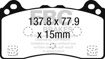 EBC 2016-2017 Ford Focus RS Front Greenstuff Brake Pads - Graveyard Performance