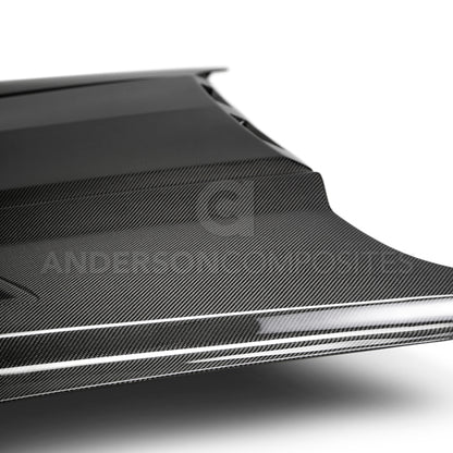Anderson Composites 2018-2019 Ford Mustang Ram Air Double Sided Carbon Fiber Hood - Graveyard Performance