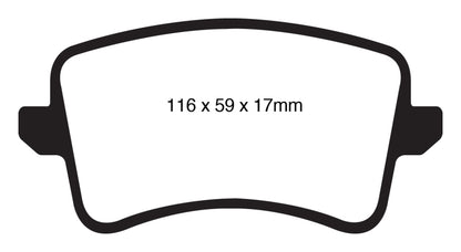 EBC 09-11 Audi A4 2.0 Turbo Redstuff Rear Brake Pads - Graveyard Performance