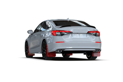 Rally Armor 22-26 Honda Civic/Civic Si/Sport Black UR Mud Flap w/White Logo - Graveyard Performance
