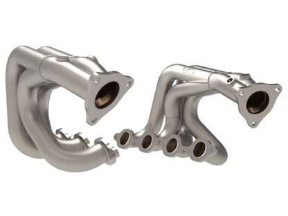 aFe Twisted 304SS Header 2020 Chevy Corvette (C8) 6.2L V8 - Titanium Ceramic Coated - Graveyard Performance