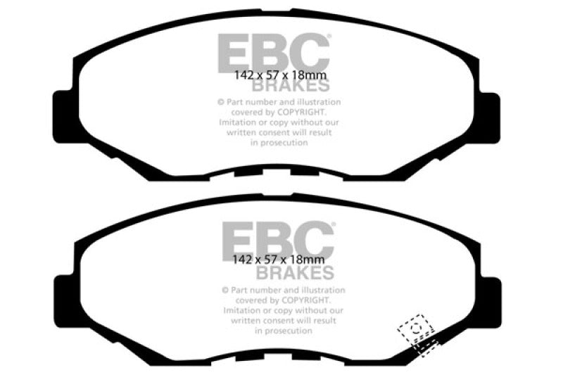 EBC 13-15 Acura ILX 1.5 Hybrid Ultimax2 Front Brake Pads - Graveyard Performance