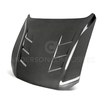 Anderson Composites 2018 Ford Mustang GT Type-SA Style Heat Extractor Double Sided Carbon Fiber Hood - Graveyard Performance