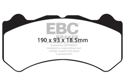 EBC 08-11 Nissan GT-R (R35) 3.8 Twin Turbo (Cast Iron Rotors) Yellowstuff Front Brake Pads - Graveyard Performance