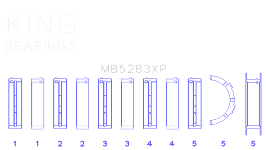 King Engine Bearings Performance Main Race Bearing Set - Size Standard X
