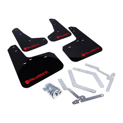 Rally Armor 12-19 Ford Focus ST / 16-19 RS Black UR Mud Flap w/Red Altered Font Logo - Graveyard Performance