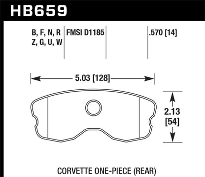 Hawk 10-12 Chevy Corvette Grand Sport / 06-12 Corvette Z06 Rear Race DTC-70 Brake Pads - Graveyard Performance