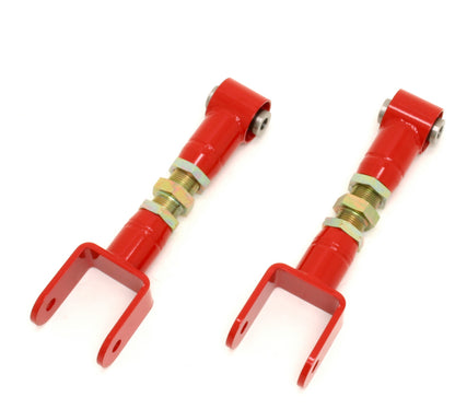 BMR 79-04 Fox Mustang Upper Control Arms On-Car Adj. w/ Spherical Bearings - Red - Graveyard Performance