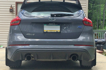 Rally Armor 12-19 Ford Focus ST / 16-19 RS Red Mud Flap w/White Logo - Graveyard Performance