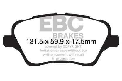 EBC 13+ Ford Fiesta 1.6 Turbo ST Ultimax2 Front Brake Pads - Graveyard Performance
