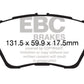 EBC 13+ Ford Fiesta 1.6 Turbo ST Redstuff Front Brake Pads