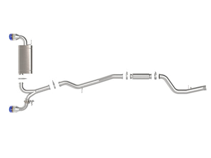 aFe POWER Takeda 2021 Toyota Supra 2.0L (t) 2.5in-3in 304 SS CB Exhaust w/ Blue Tips - Graveyard Performance