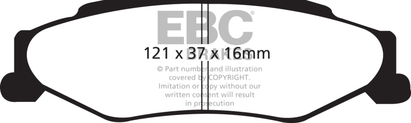 EBC 03-04 Cadillac XLR 4.6 Yellowstuff Rear Brake Pads - Graveyard Performance